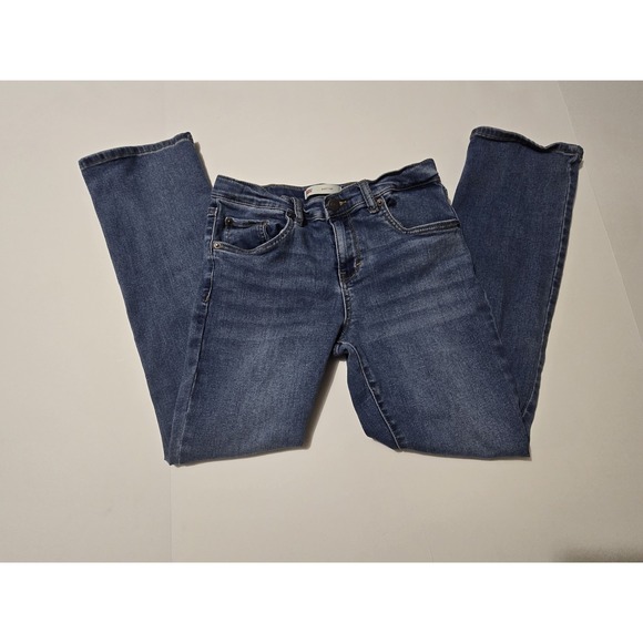 Levi's Boot Cut Girls Pocket Blue Denim Jeans Size 12 Regular Elastic Adjustment - Picture 1 of 8